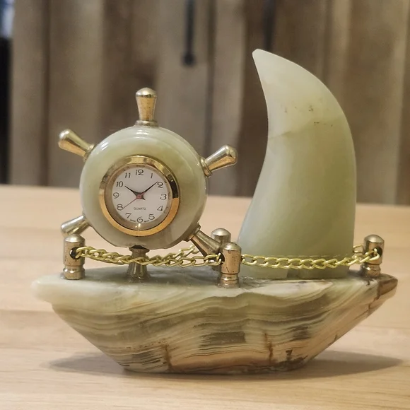 Vintage Natural Onyx Marble Curved Boat size  5" - Picture 6 of 8